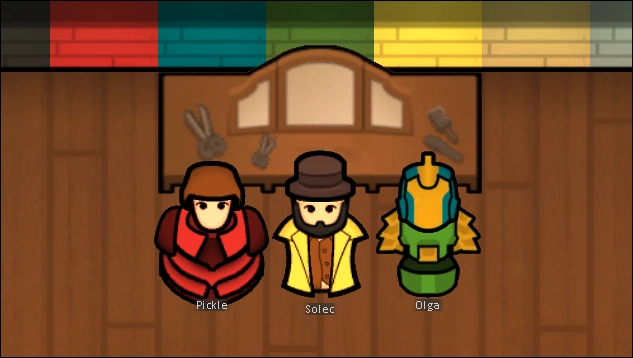 Pawns wearing dyed apparel